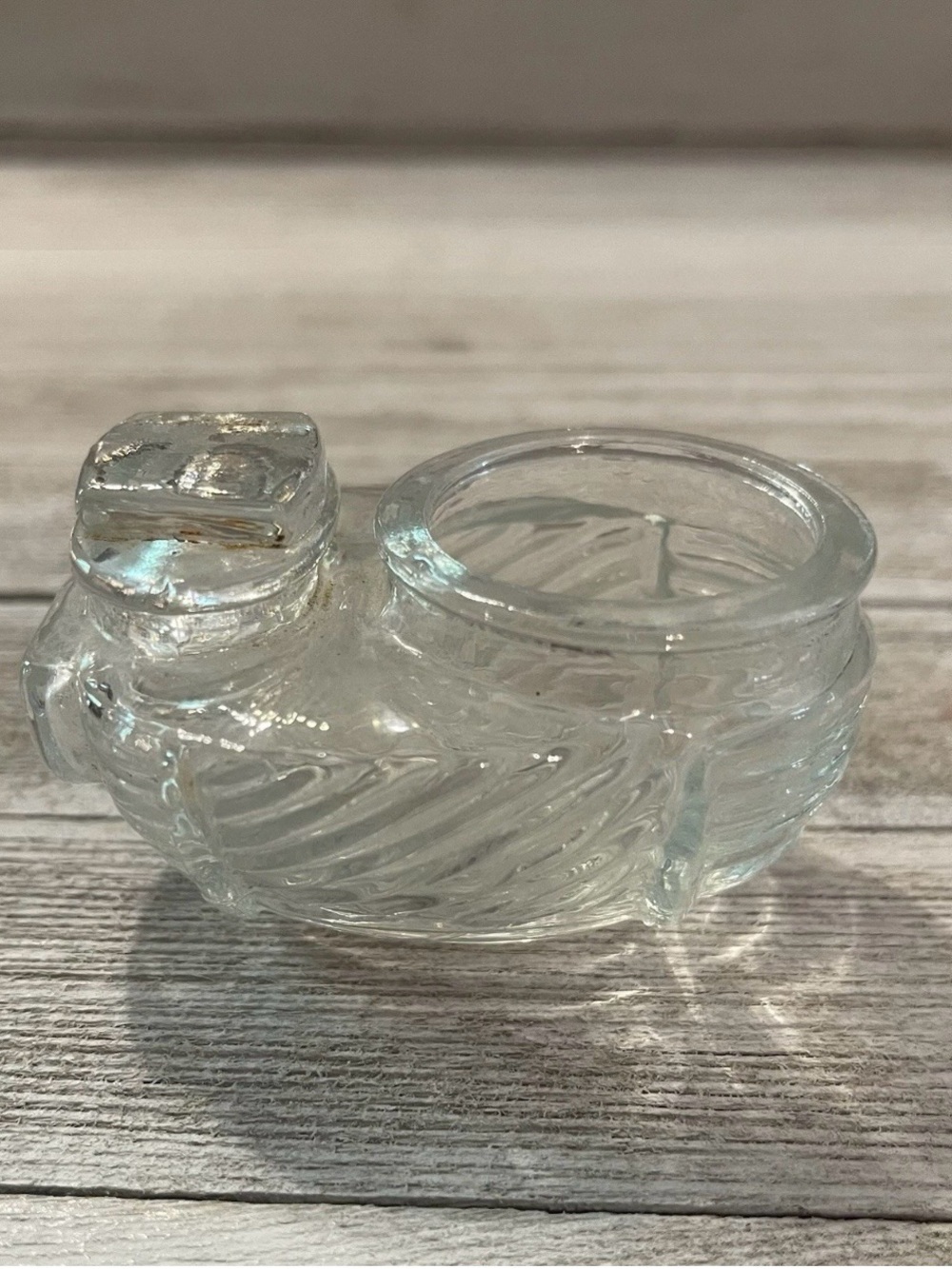 Vintage Clear Glass Bird Feeder Indoor Bird Feeder Waterer